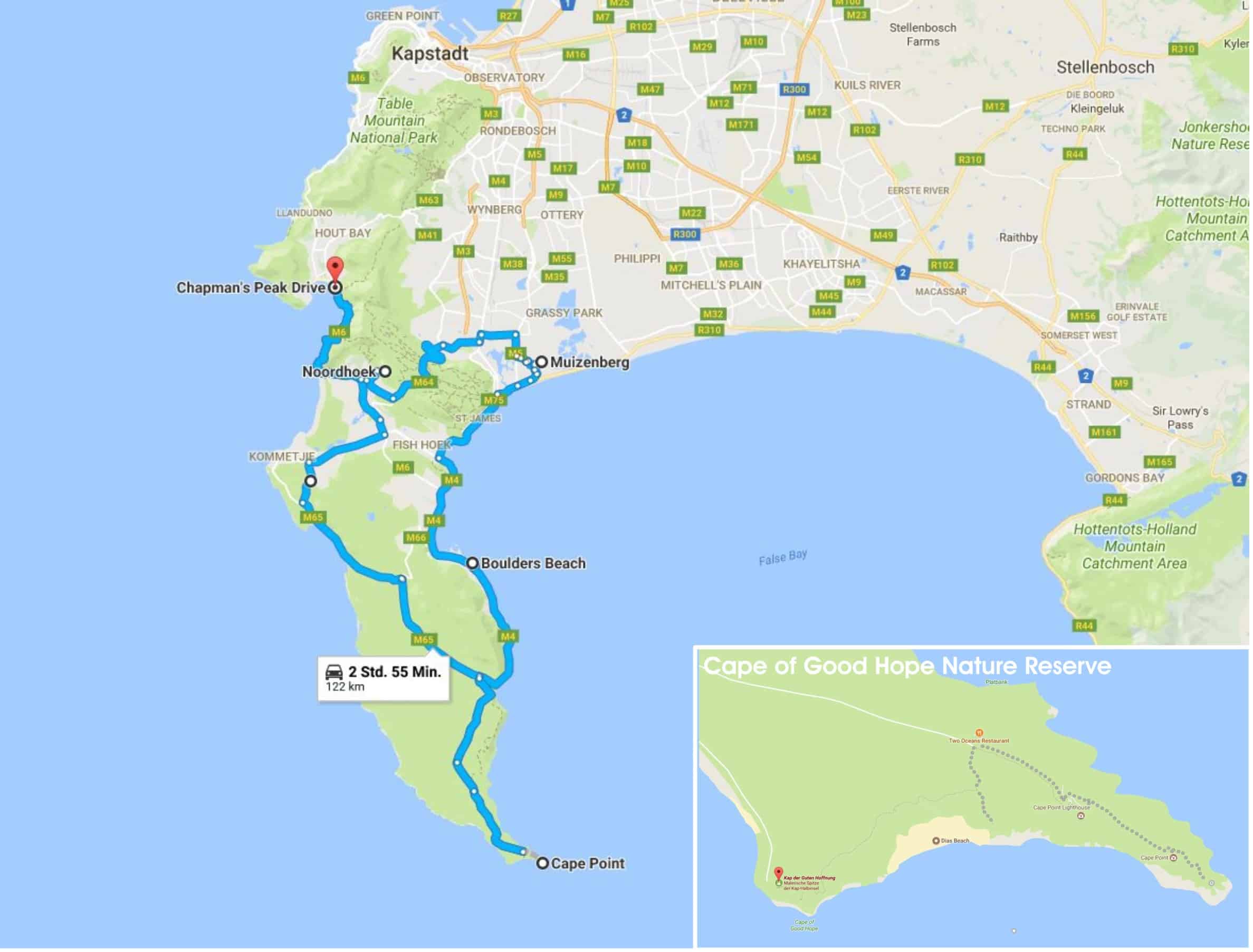 Route Kap-Halbinsel