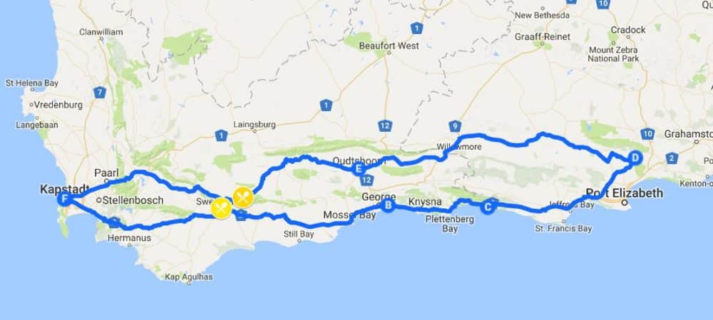 Reiseroute Südafrika 2 Wochen