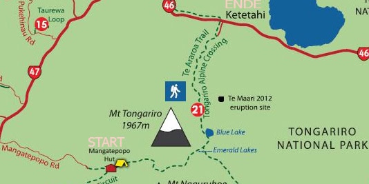 Tongariro Crossing Karte