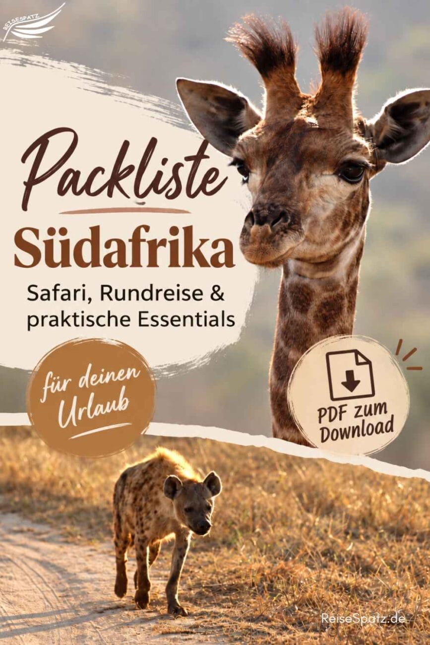 Grafik für Pinterest Packliste Südafrika